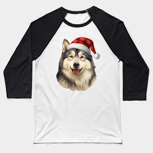 Alaskan Malamute Christmas Baseball T-Shirt